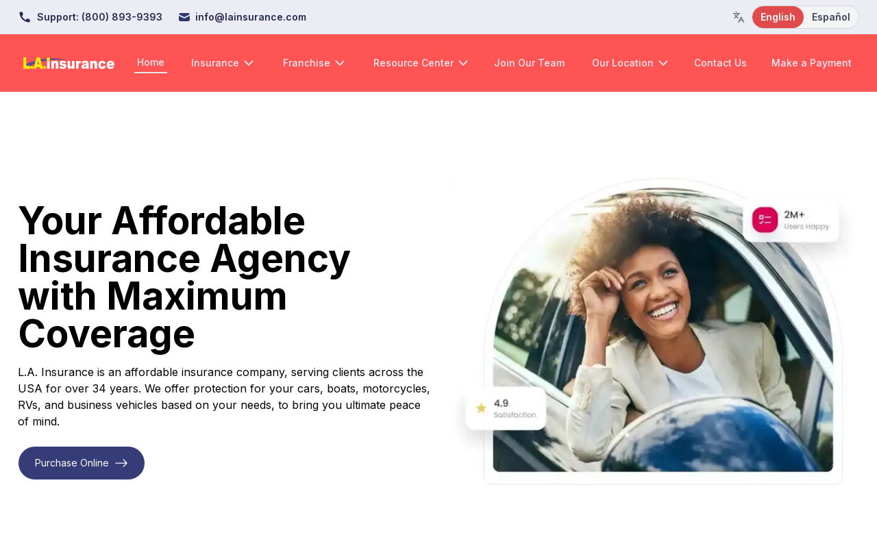 LA Insurance — screenshot of their official website