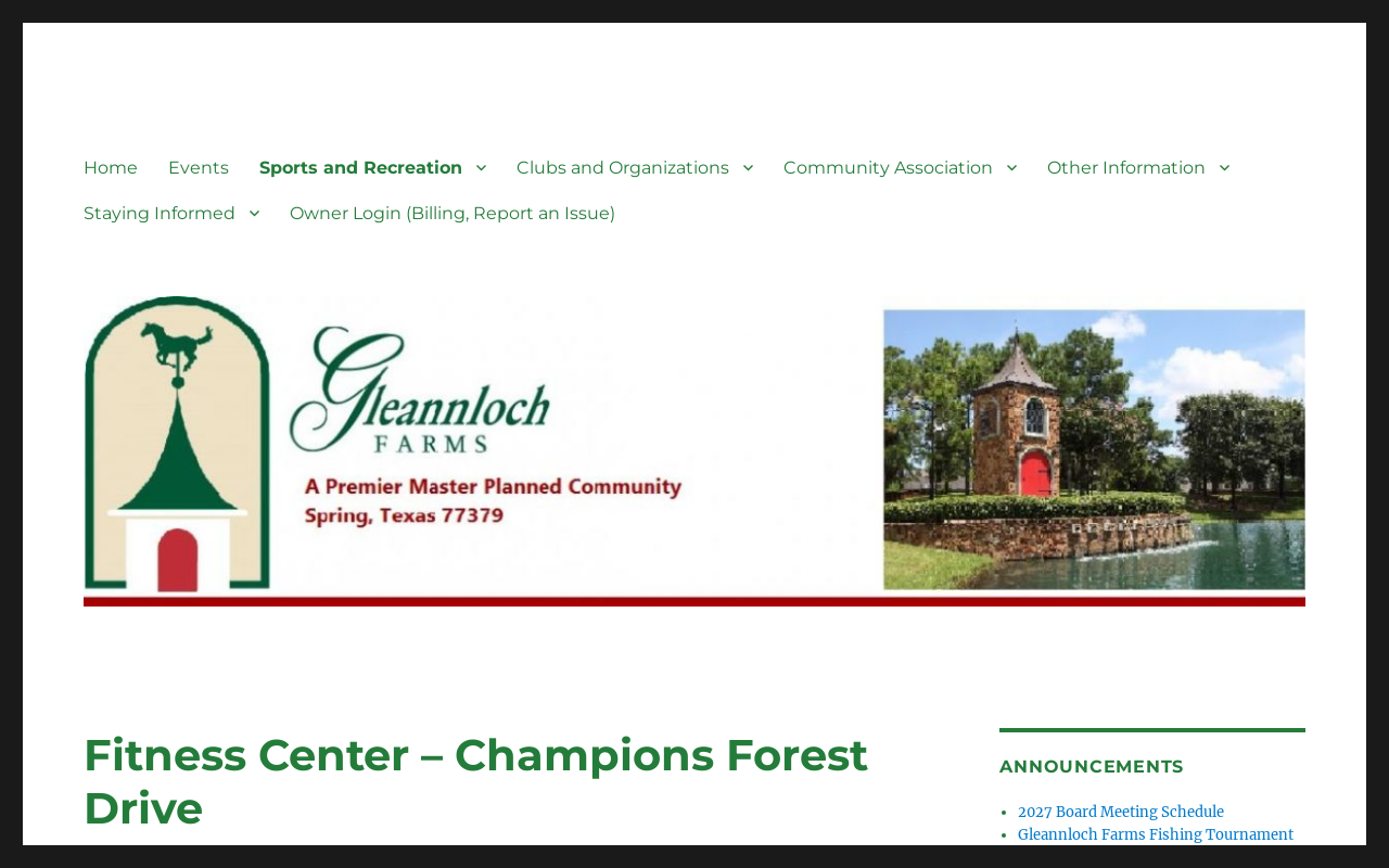 Gleannloch Fitness Center — screenshot of their official website