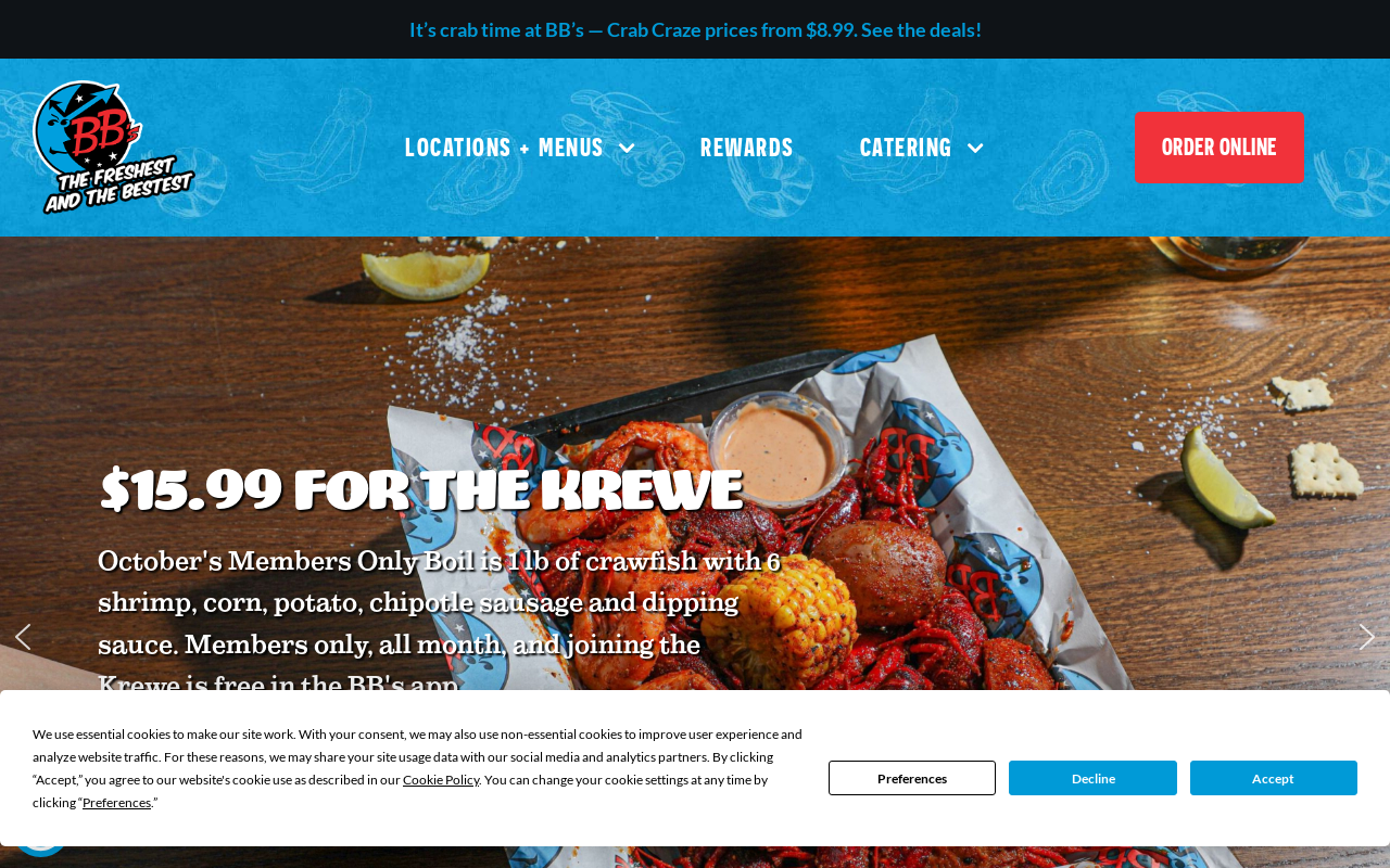 BB's Tex-Orleans — screenshot of their official website