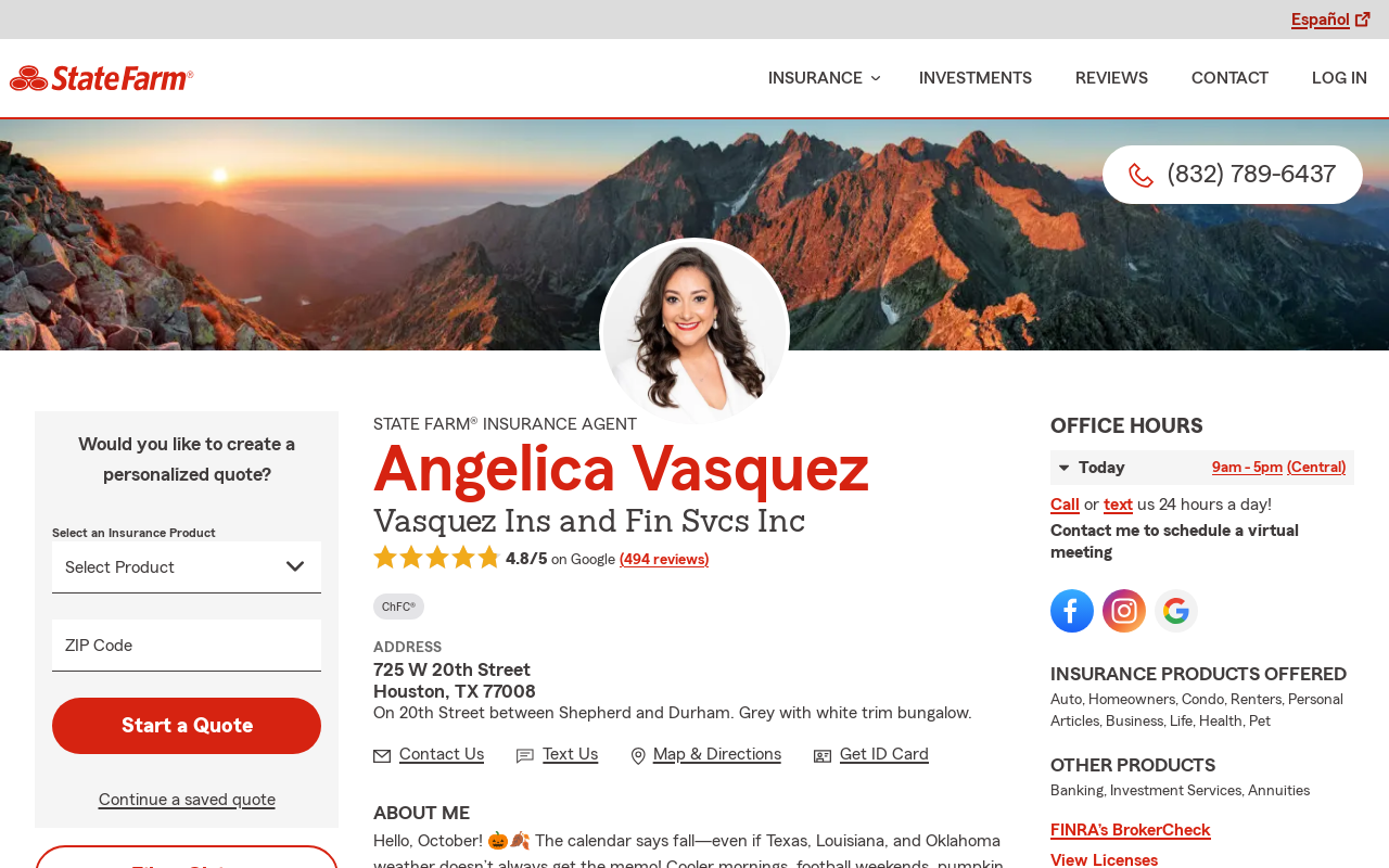 Angelica Vasquez — screenshot of their official website
