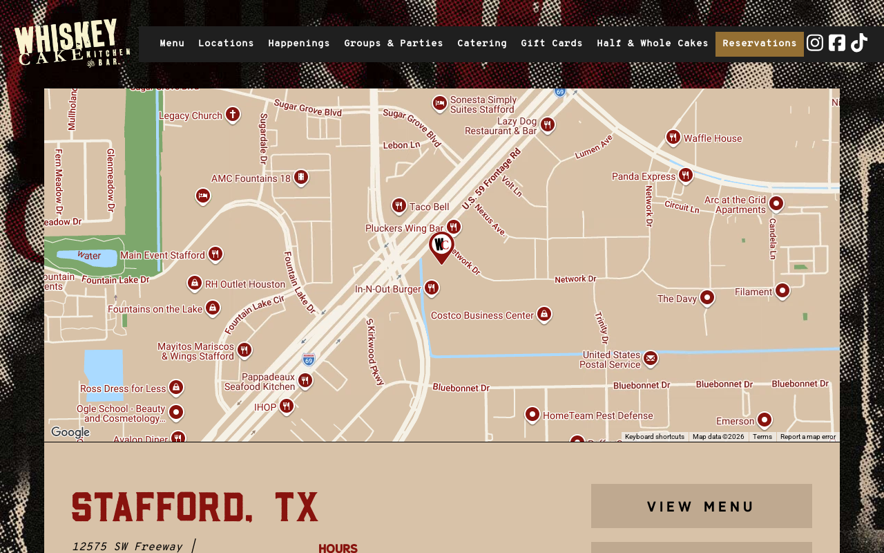 Whiskey Cake Kitchen & Bar — screenshot of their official website