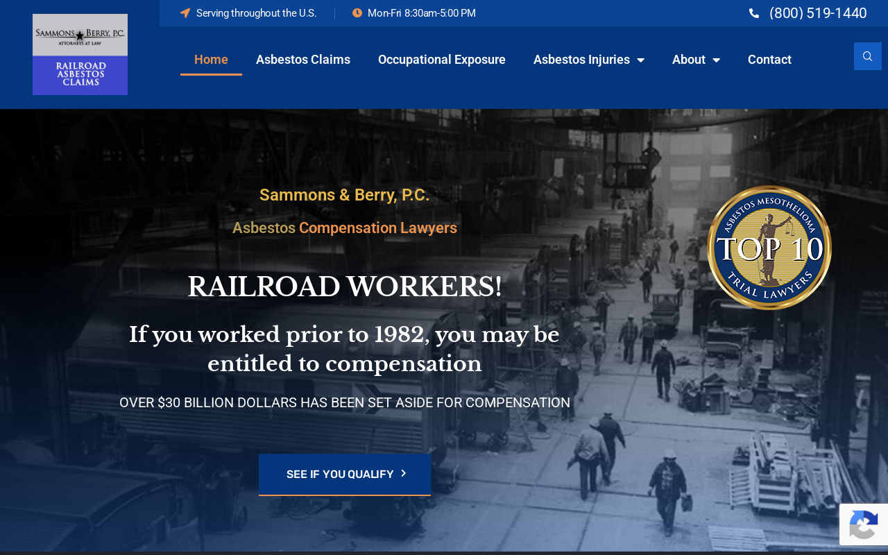 Sammons & Berry P.C. Attorneys At Law — screenshot of their official website