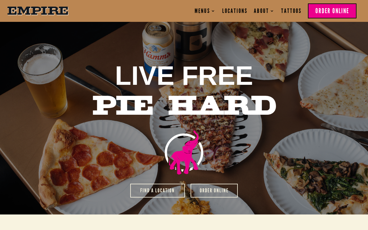 Empire Slice House — screenshot of their official website