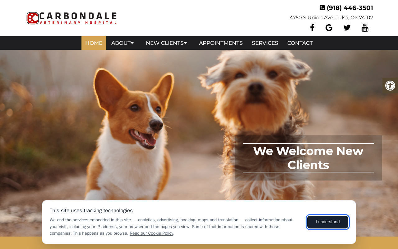 Carbondale Veterinary Hospital — screenshot of their official website