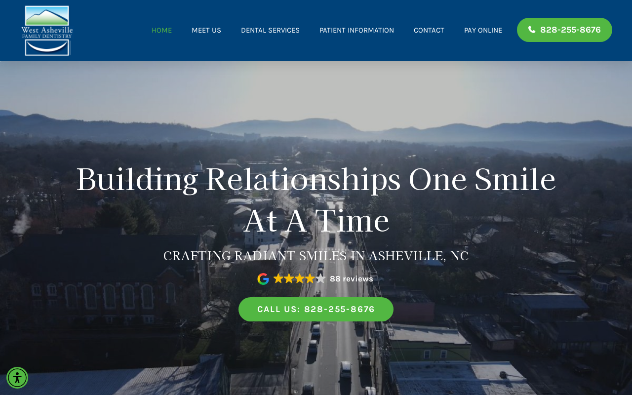 West Asheville Family Dentistry — screenshot of their official website