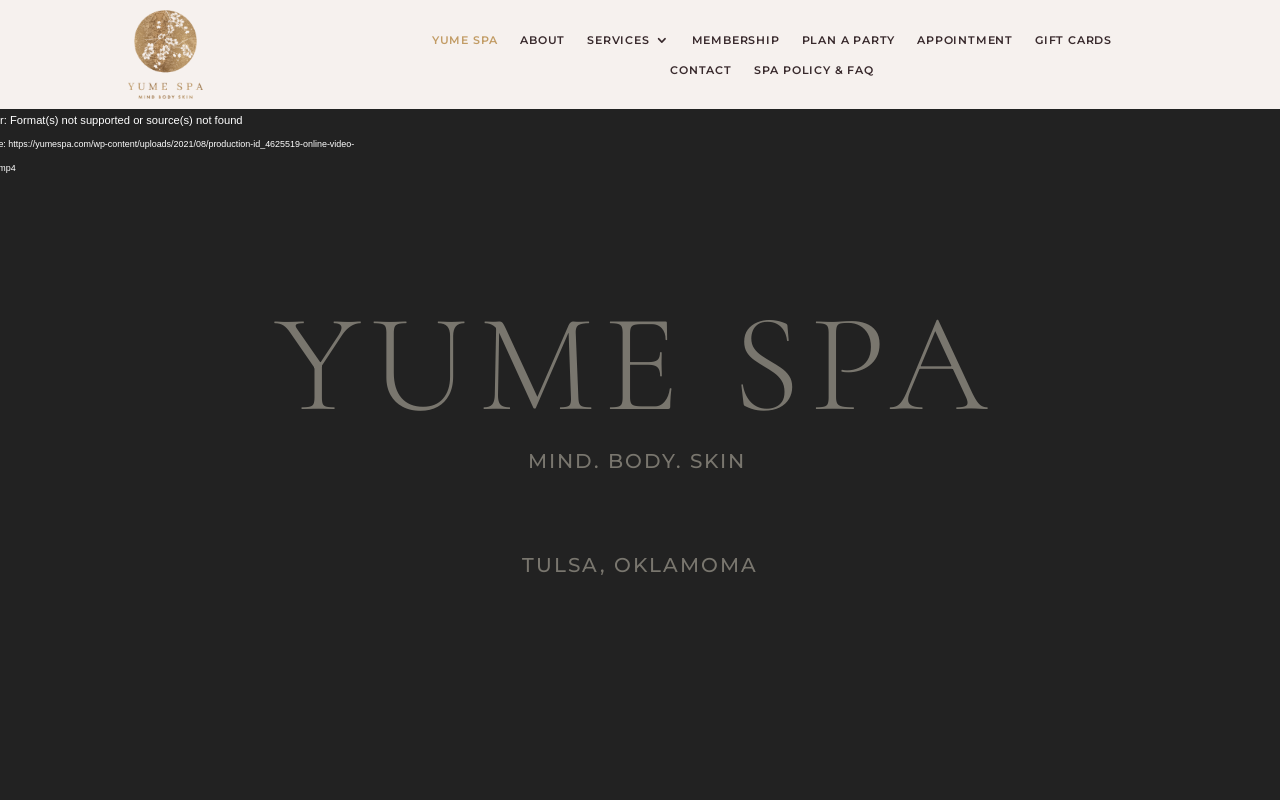 Yume Spa — screenshot of their official website
