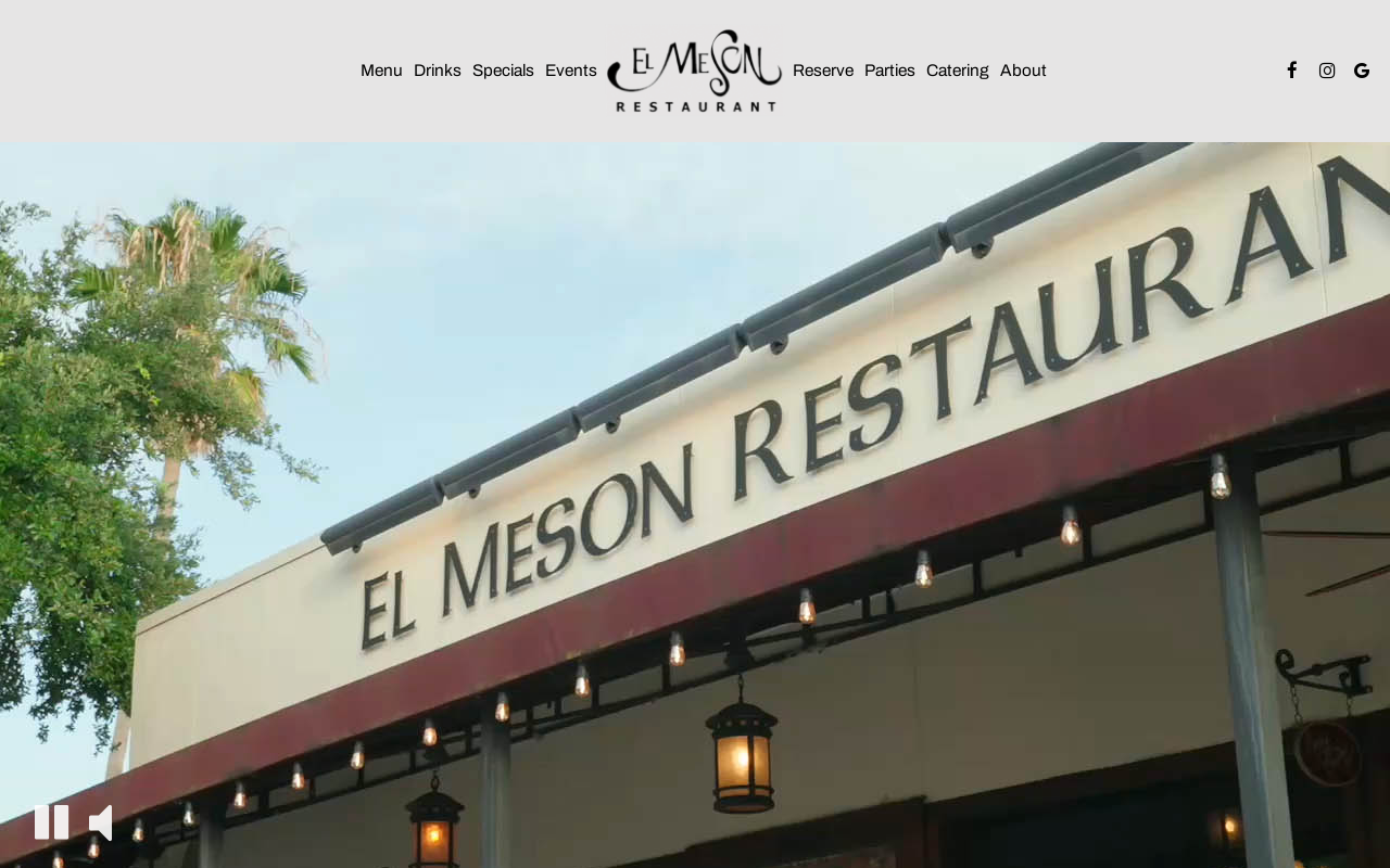 El Meson — screenshot of their official website
