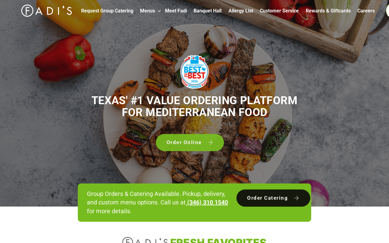 Fadi's Mediterranean Grill — screenshot of their official website