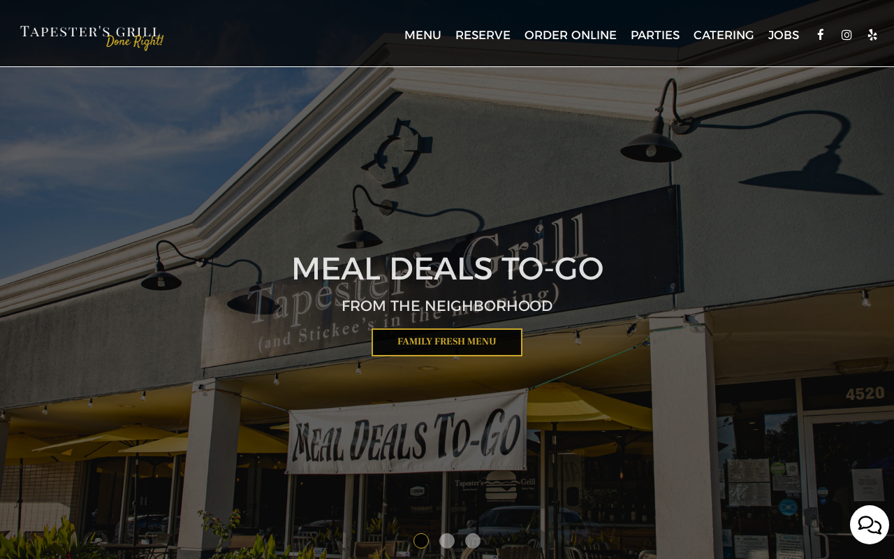 Tapster's Grill — screenshot of their official website