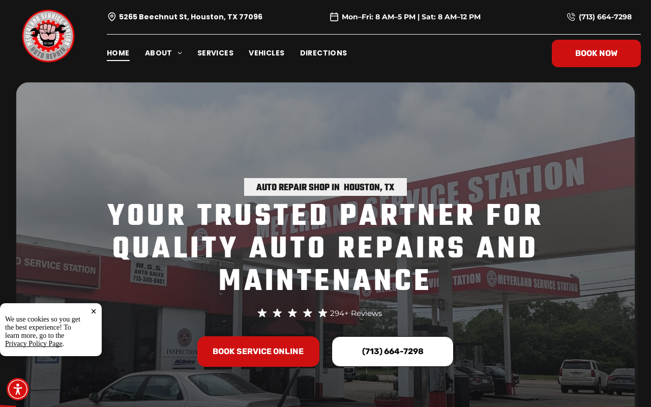 Meyerland Service Station — screenshot of their official website
