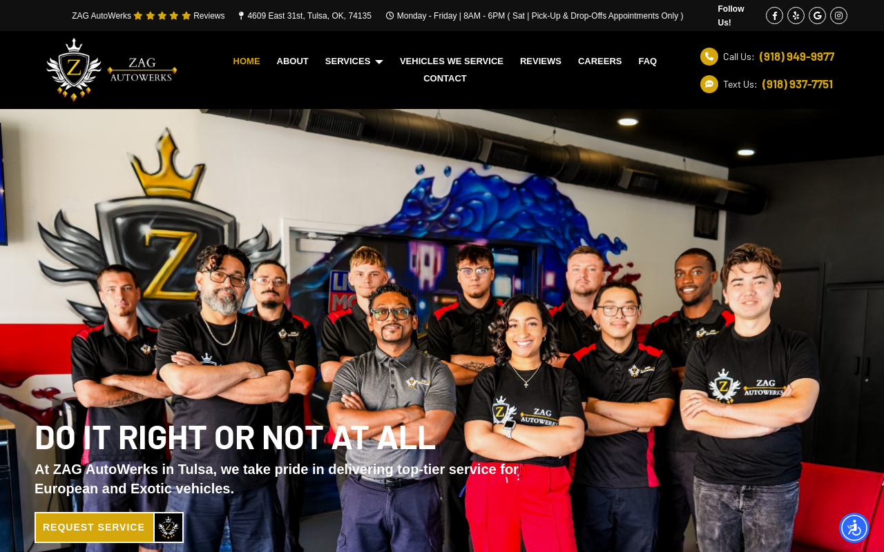 ZAG Autowerks — screenshot of their official website