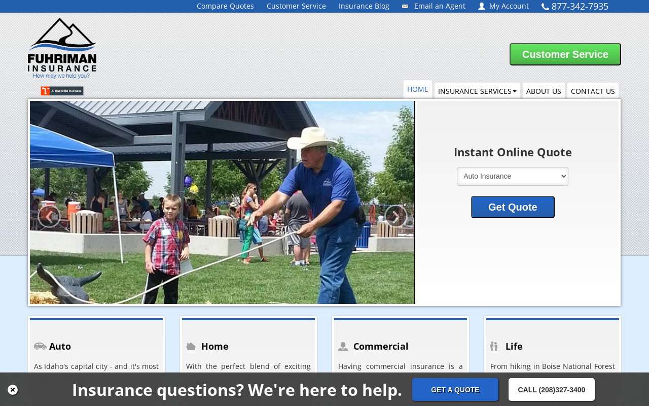 Fuhriman Insurance — screenshot of their official website