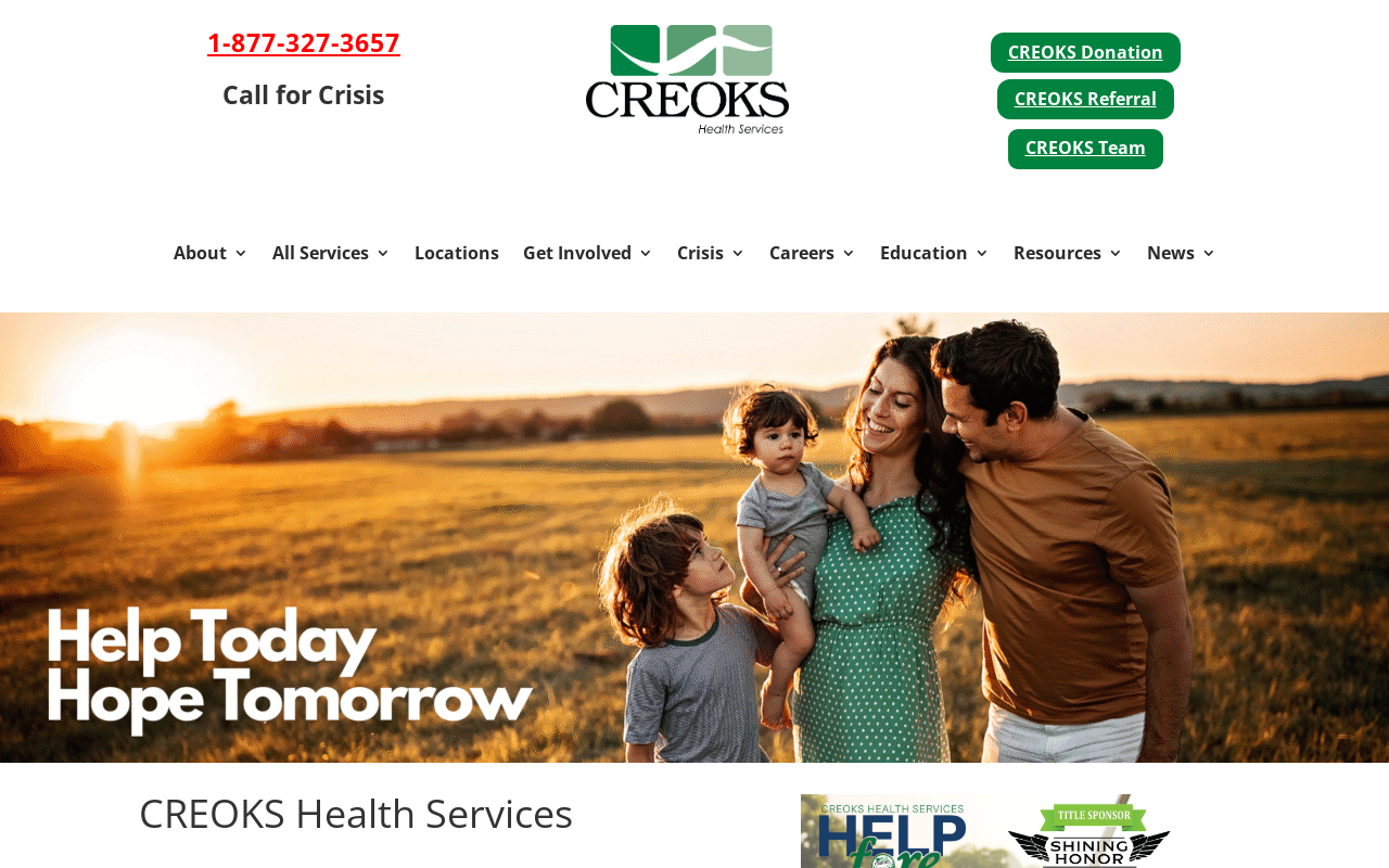 CREOKS Behavior Health — screenshot of their official website