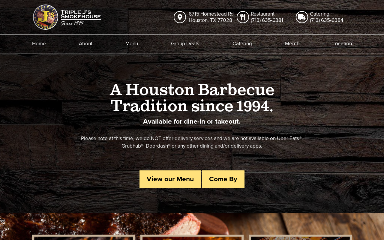 Triple J's Smokehouse — screenshot of their official website