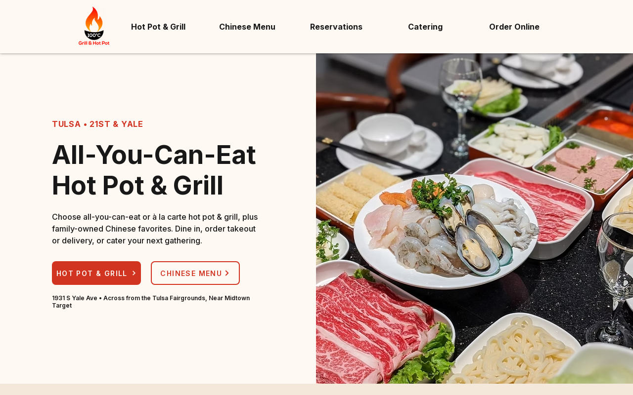 100°C Grill & Hot Pot — screenshot of their official website