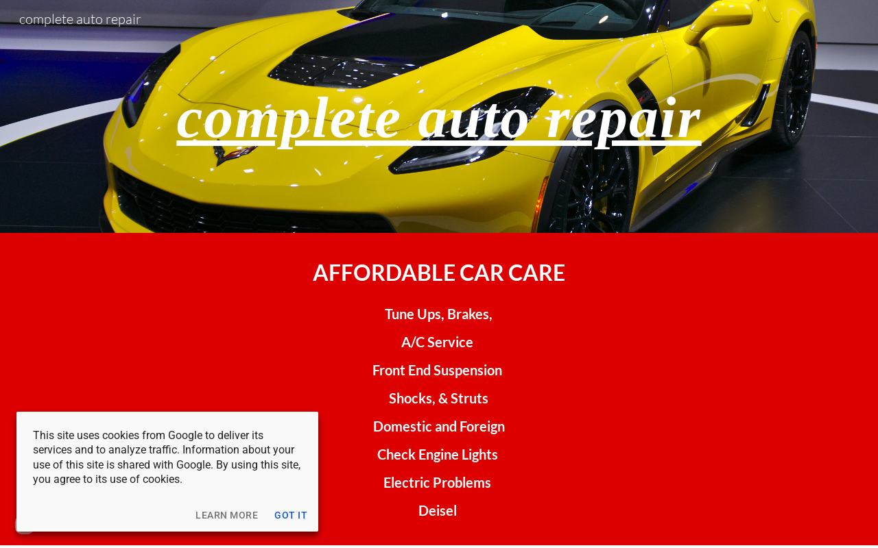Complete Auto Repair — screenshot of their official website