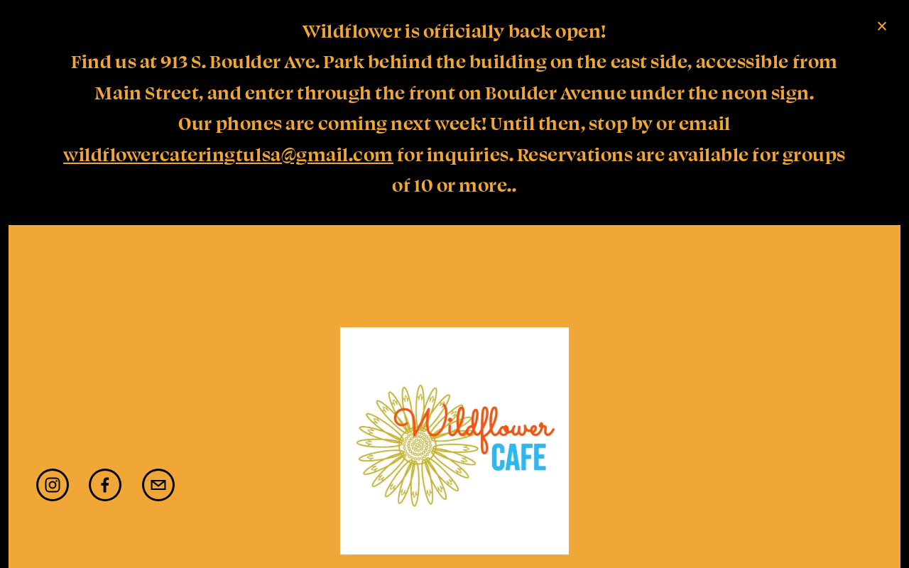 Wildflower Cafe — screenshot of their official website