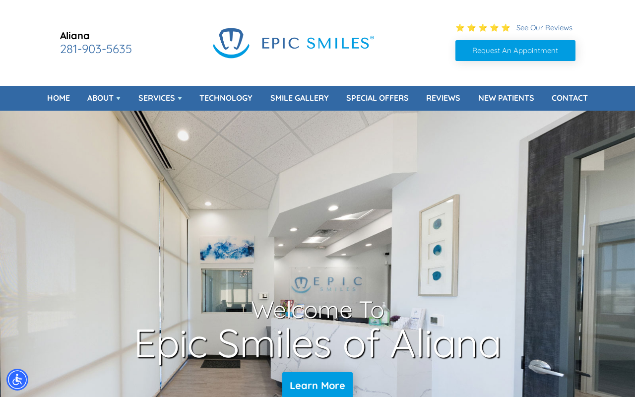 Epic Smiles of Aliana — screenshot of their official website