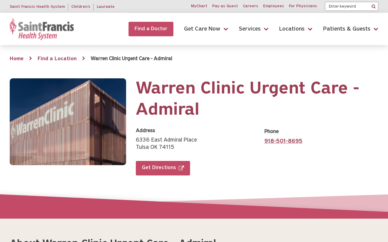 Warren Clinic Urgent Care — screenshot of their official website