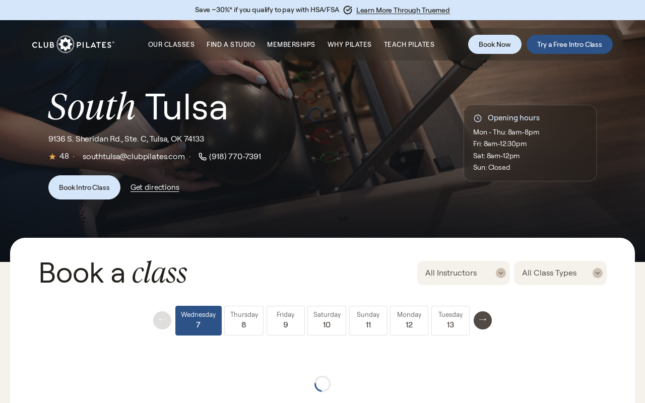 Club Pilates — screenshot of their official website