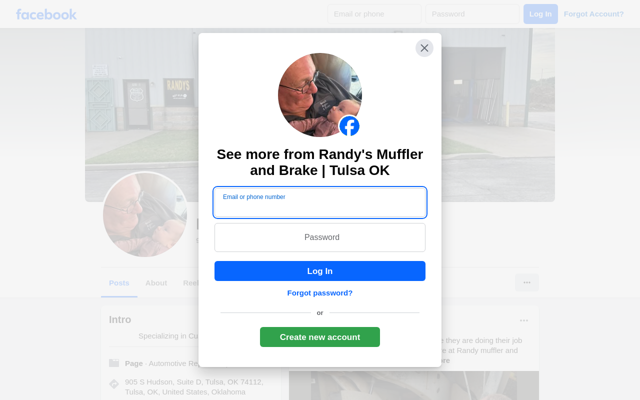 Randy's Muffler & Brake — screenshot of their official website
