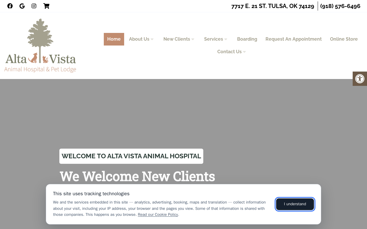 Alta Vista Animal Hospital — screenshot of their official website
