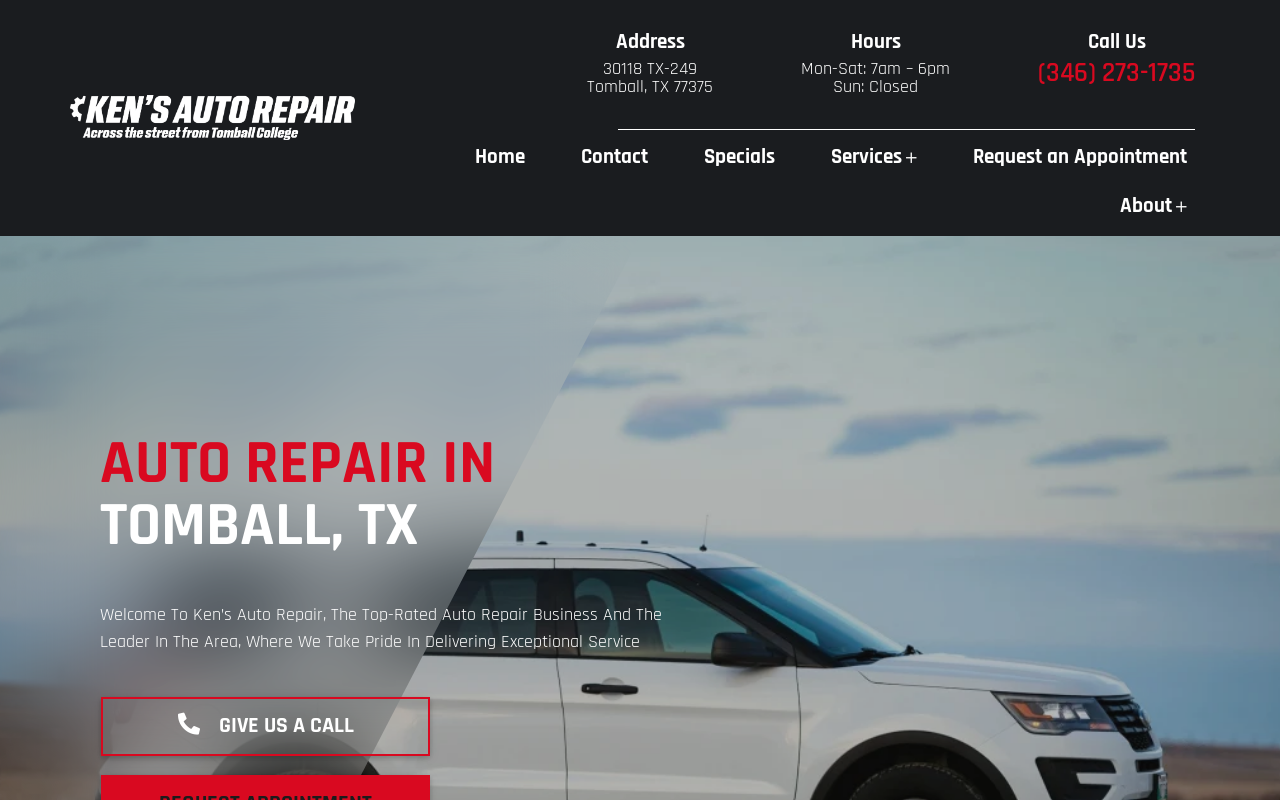 Ken's Auto Repair — screenshot of their official website