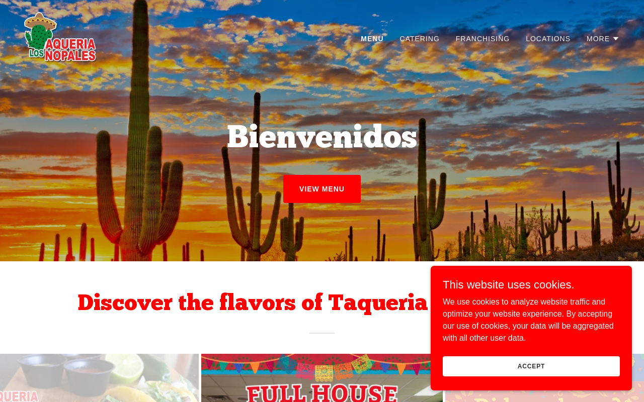 Taqueria Los Nopales — screenshot of their official website