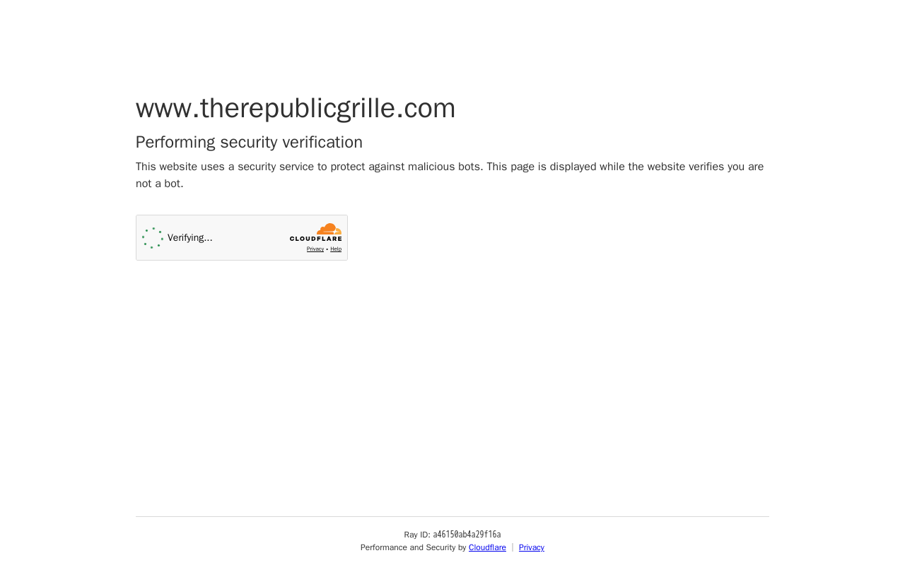 The Republic Grille — screenshot of their official website