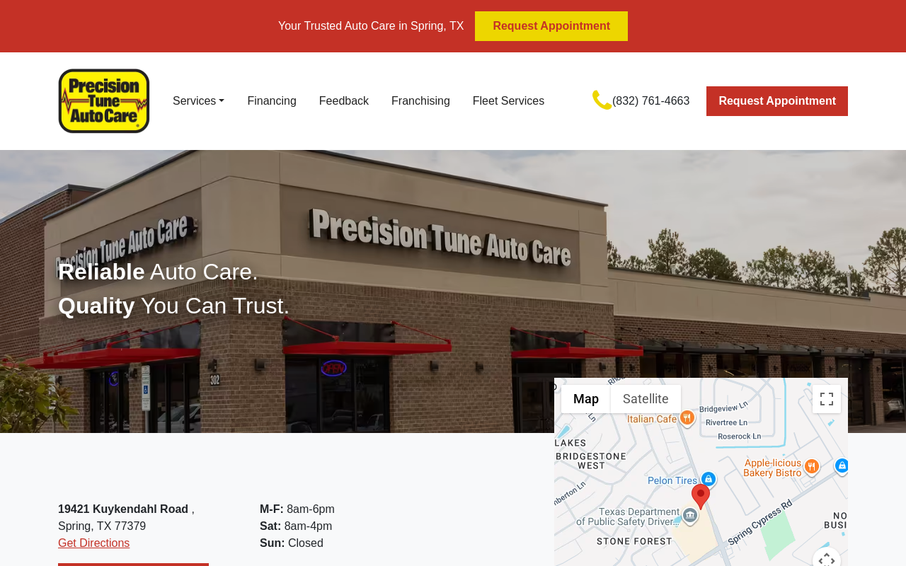 Precision Tune Auto Care — screenshot of their official website