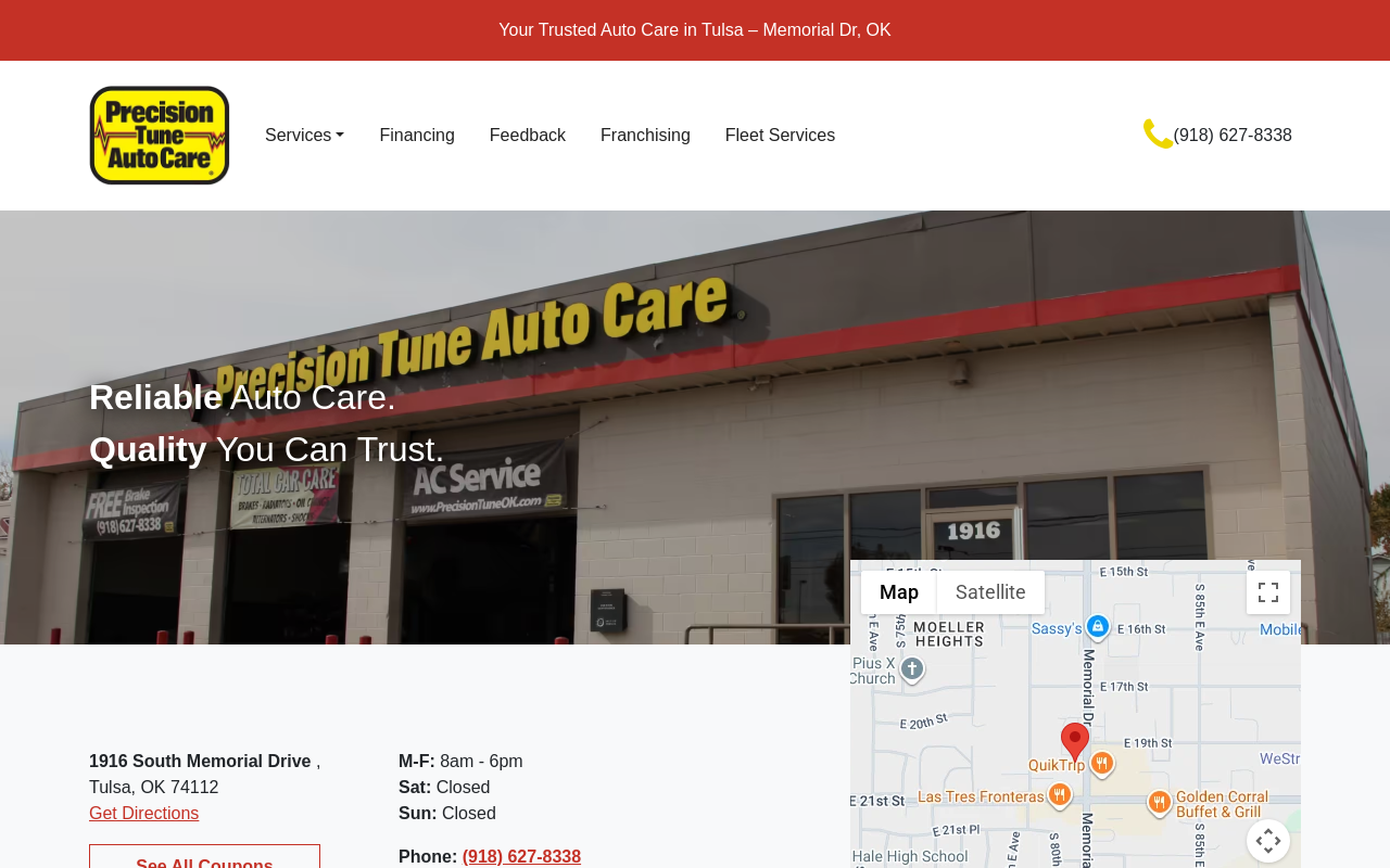 Precision Tune Auto Care — screenshot of their official website