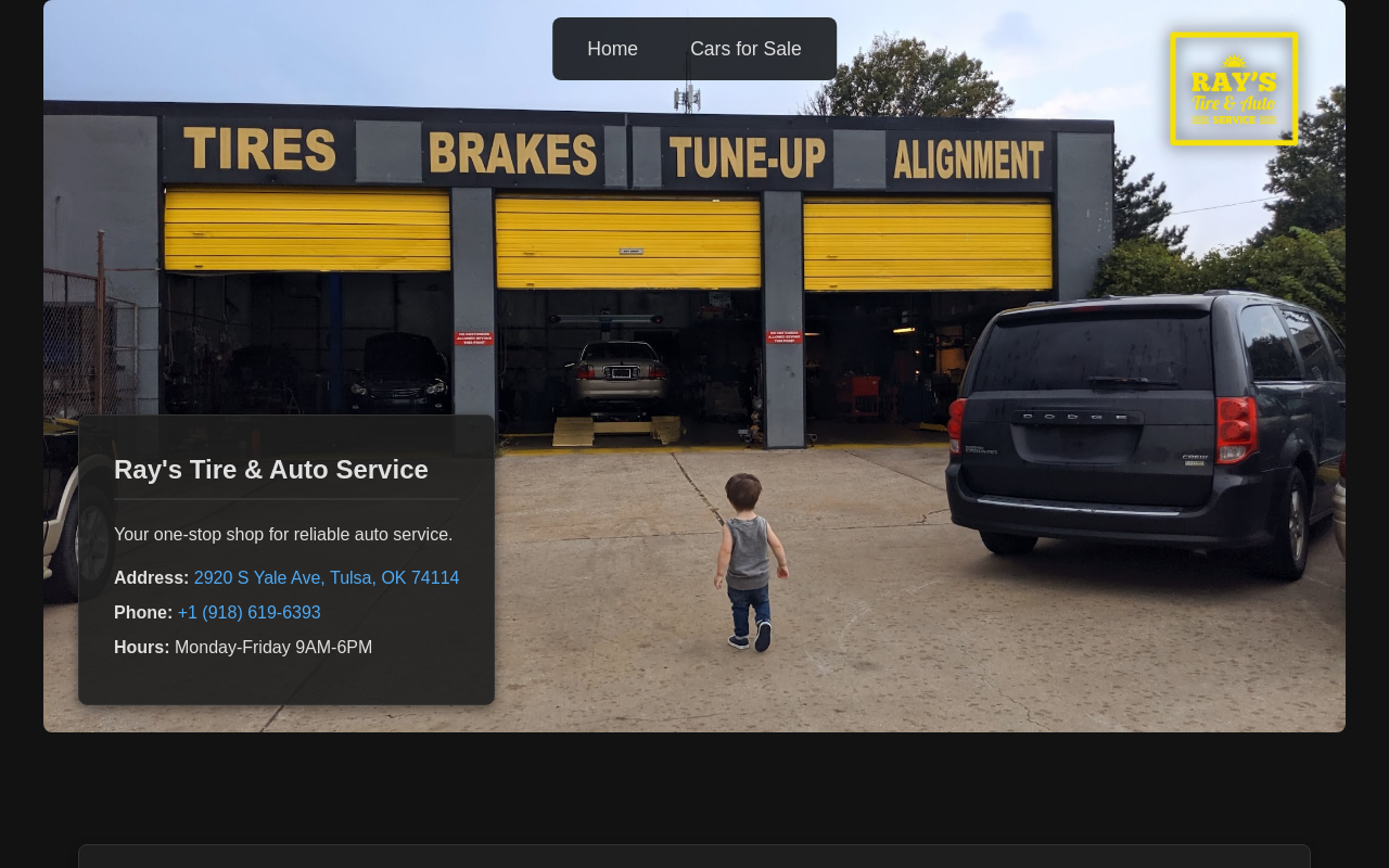 Ray's Tire and Auto Service — screenshot of their official website
