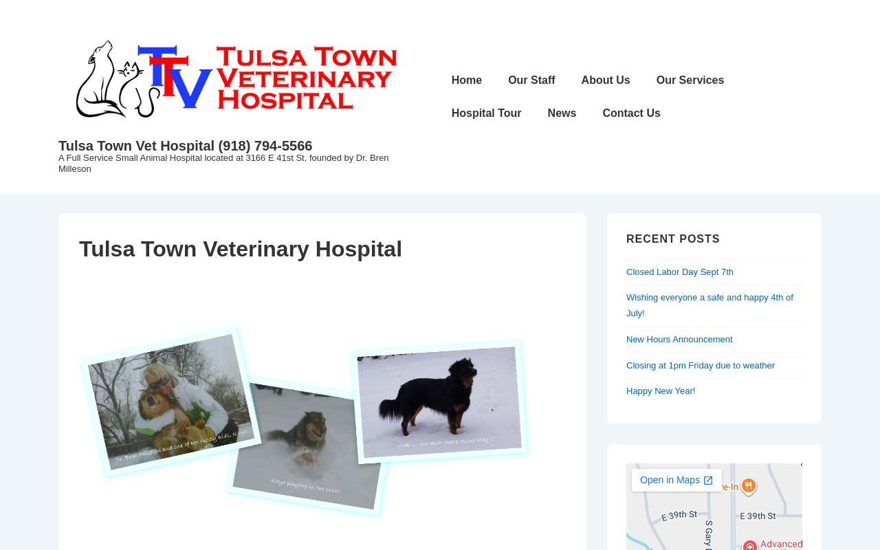 Tulsa Town Veterinary Hospital — screenshot of their official website