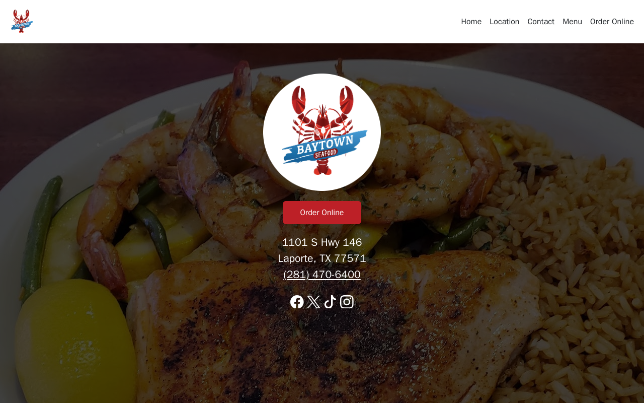 Baytown Seafood Restaurant — screenshot of their official website