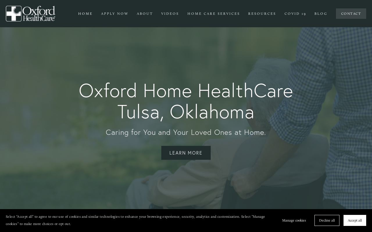 Oxford HealthCare — screenshot of their official website