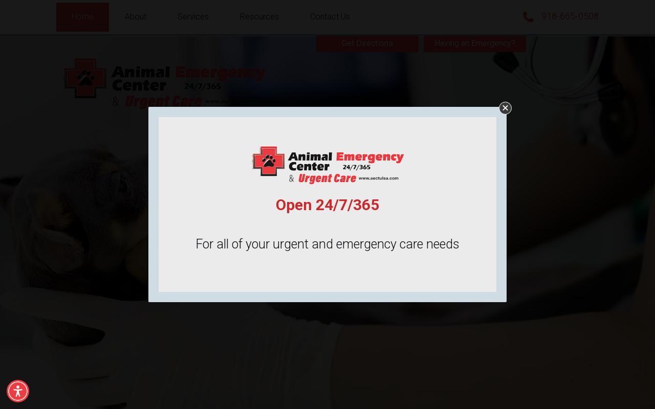 Animal Emergency Center — screenshot of their official website