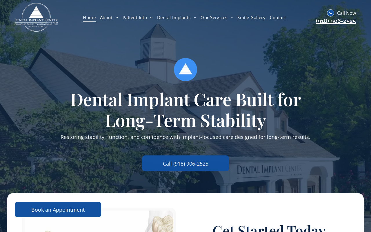 Dental Implant Center of Oklahoma — screenshot of their official website