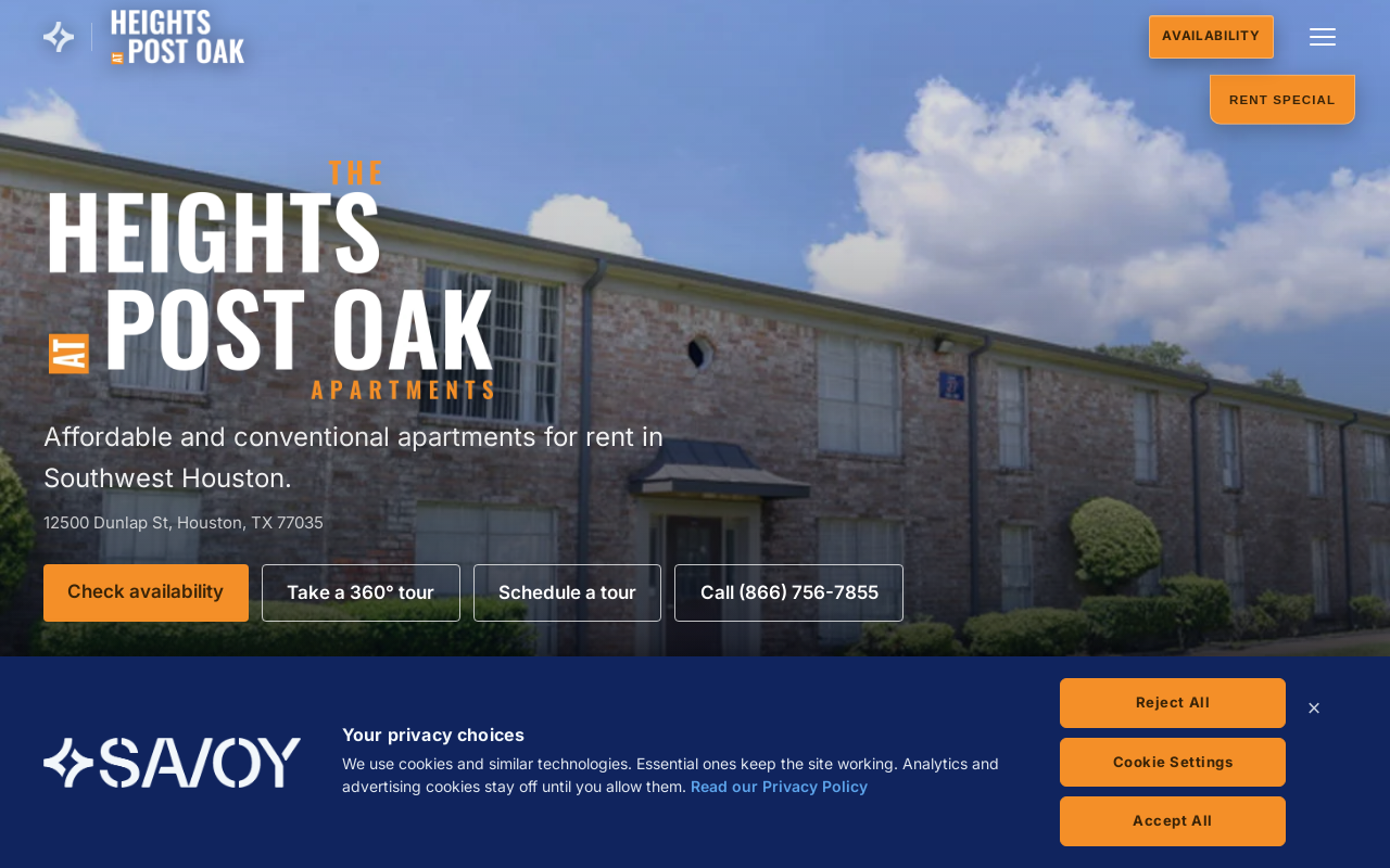 The Heights Post Oak Apartments — screenshot of their official website