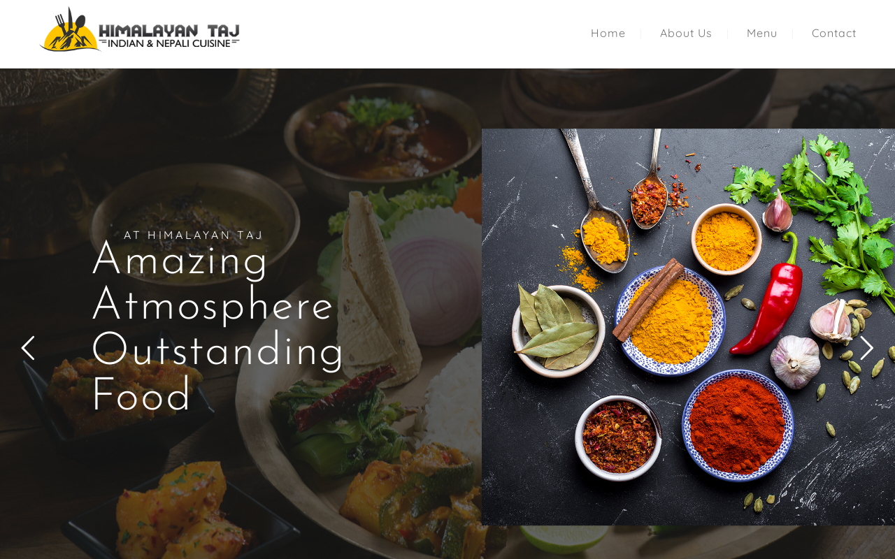 Himalayan Taj Indian & Nepali Cusine — screenshot of their official website
