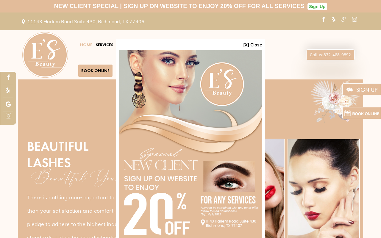 E's Beauty — screenshot of their official website