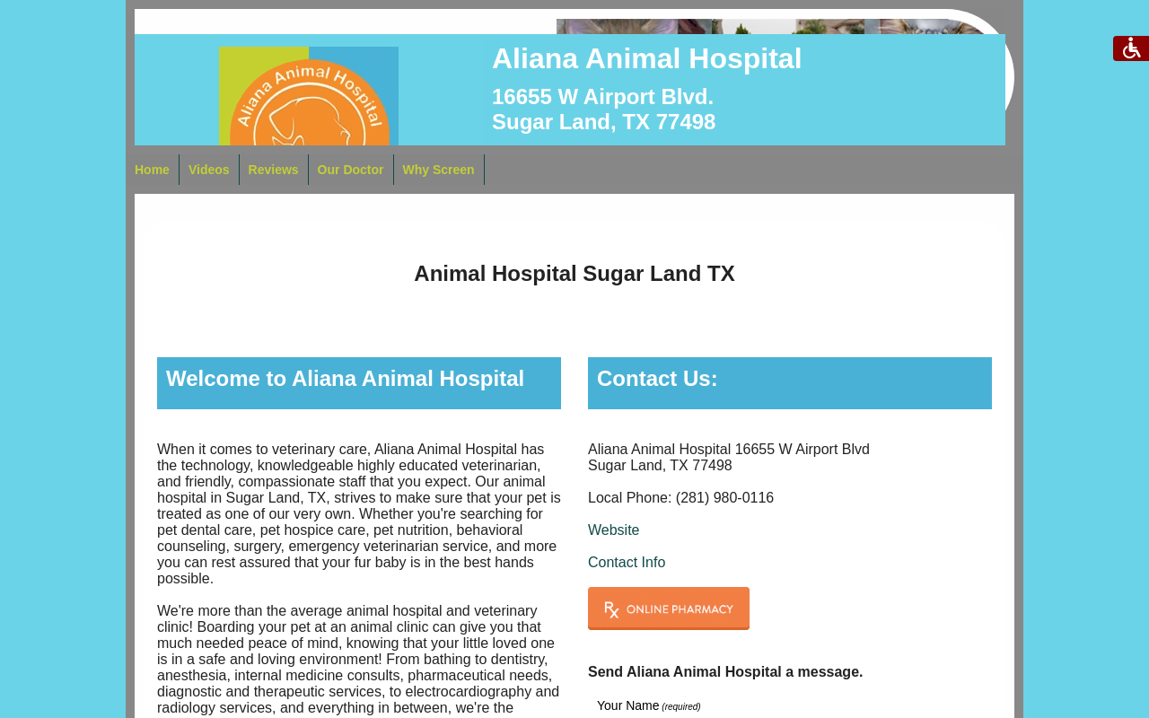 Aliana Animal Hospital — screenshot of their official website