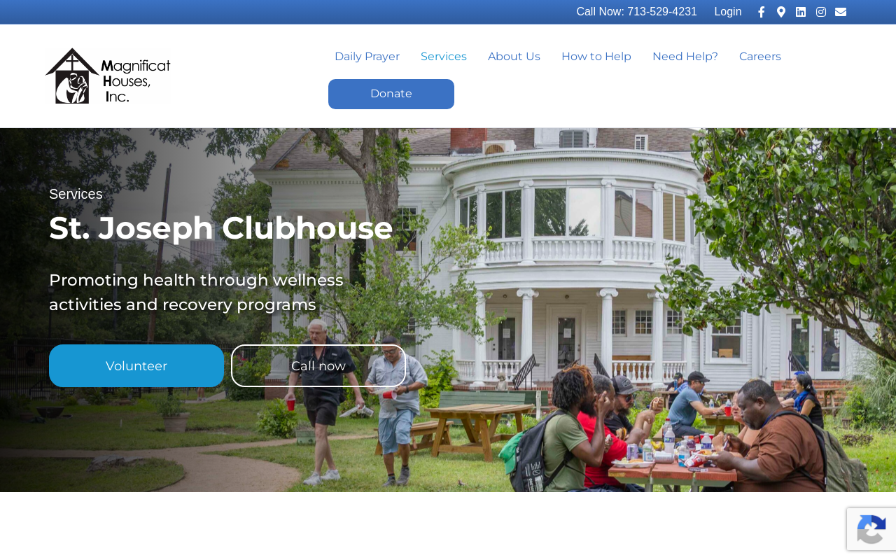 St. Joseph Clubhouse — screenshot of their official website