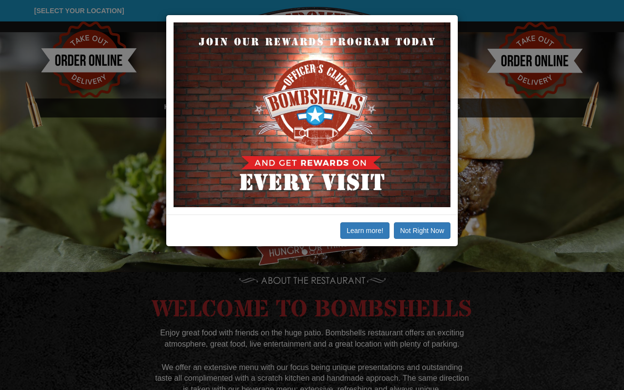Bombshells — screenshot of their official website
