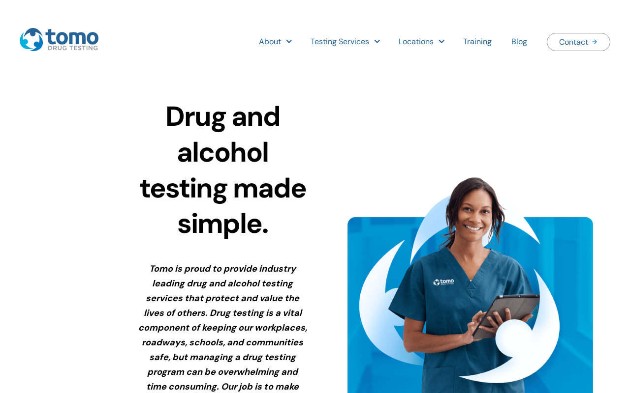 Tomo Drug Testing — screenshot of their official website