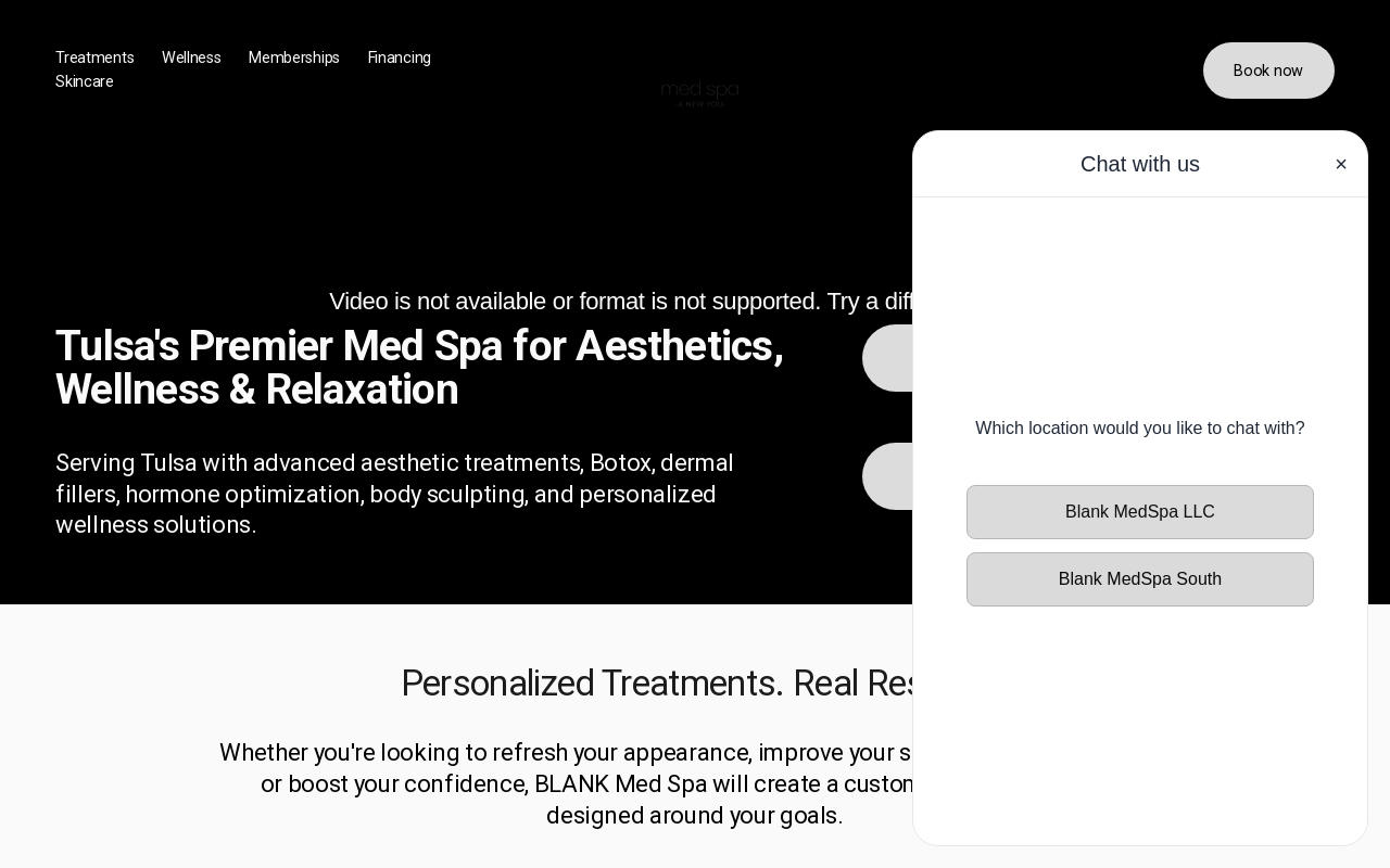 Blank Med Spa — screenshot of their official website