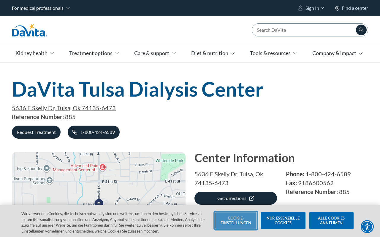Davita Dialysis Center — screenshot of their official website