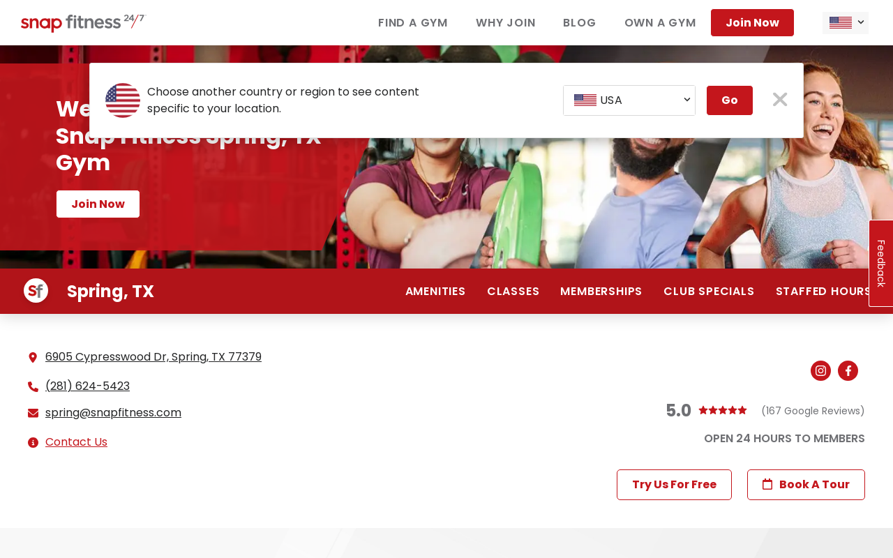 Snap Fitness — screenshot of their official website