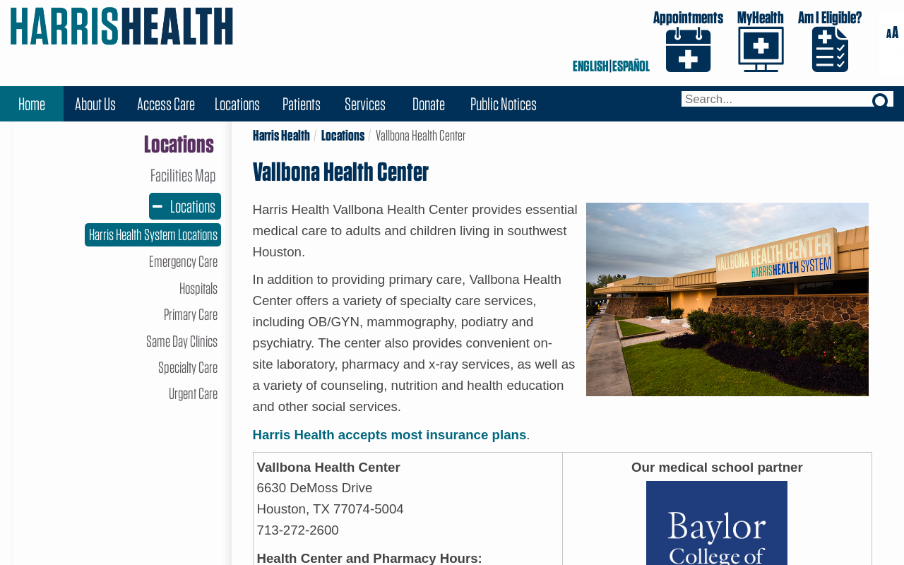Vallbona Health Center — screenshot of their official website