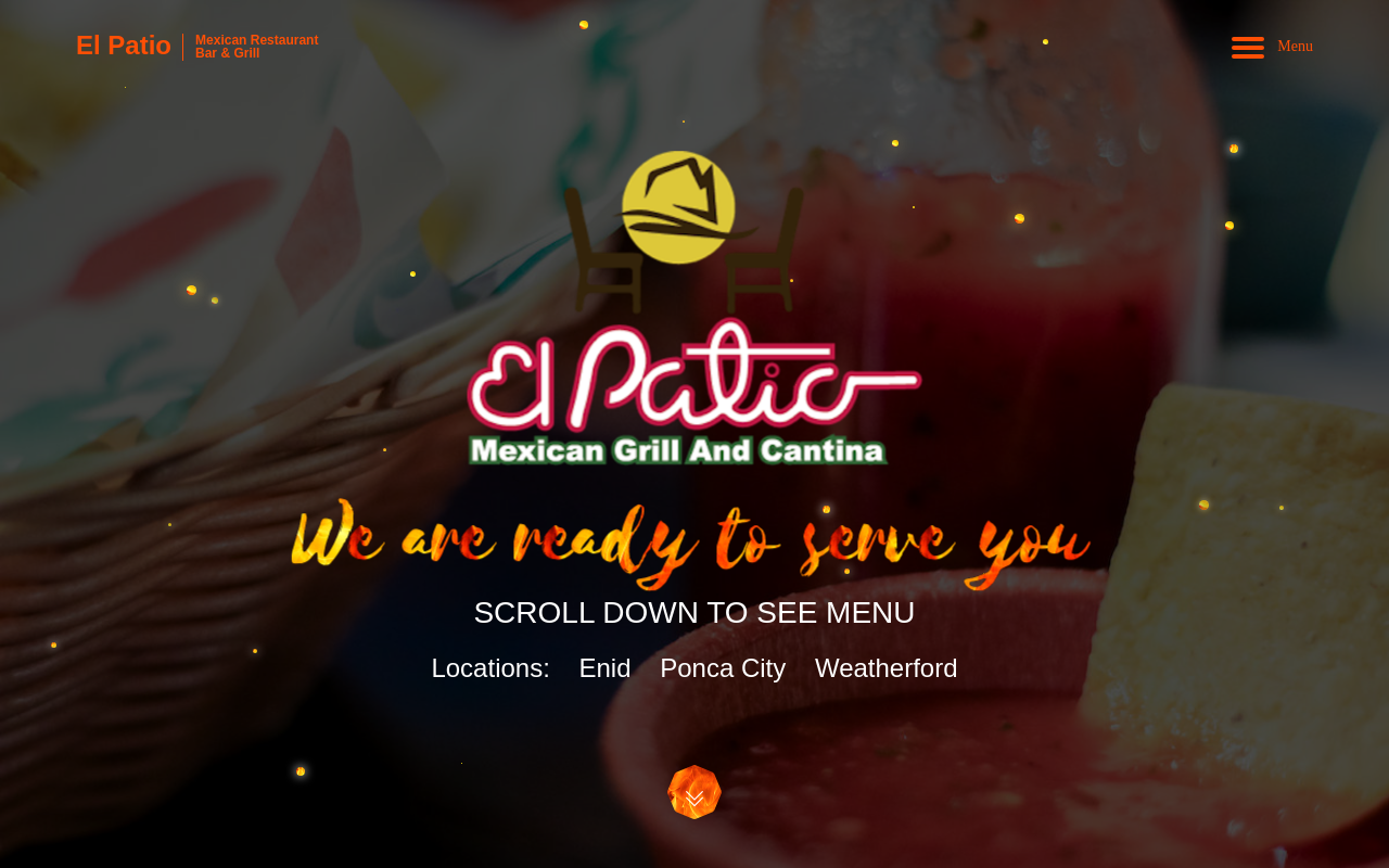 El Patio Mexican Grill & Cantina — screenshot of their official website