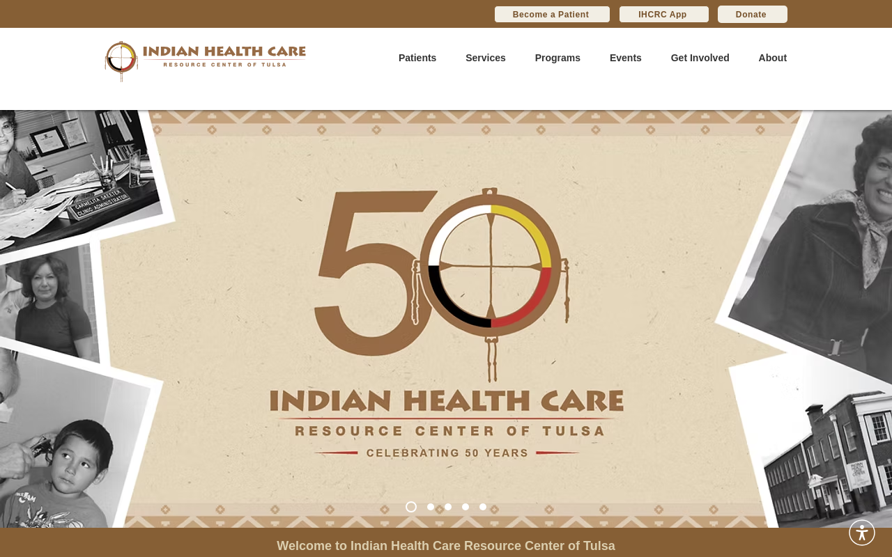 Indian Health Care Resource Center of Tulsa — screenshot of their official website